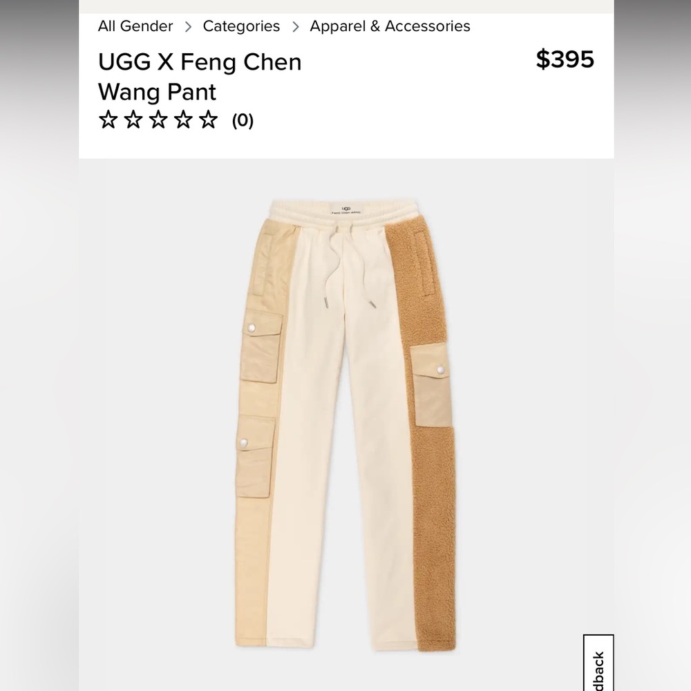 NWT UGG Feng Chen Wang Pant Unisex Size L Style 1143273 Color Beige & Br…